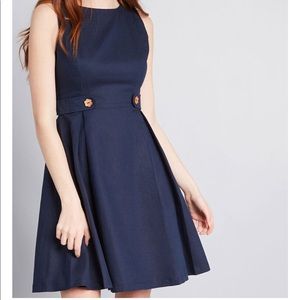 🆕ModCloth Something Sixties Cotton-Linen Dress